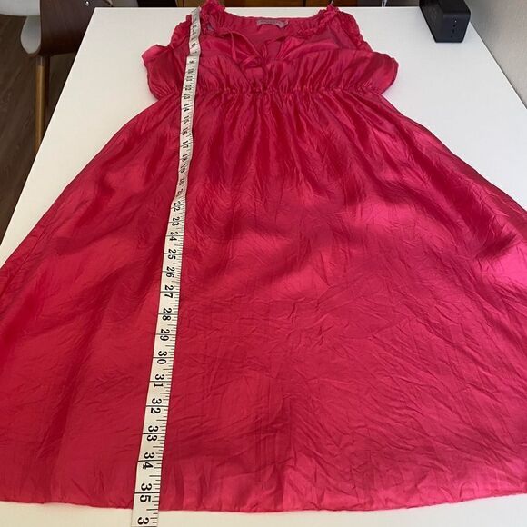 Calypso St Barth Silk Raspberry Pink Sleeveless Mini Dress Crinkle Ribbon Size S - Picture 9 of 13